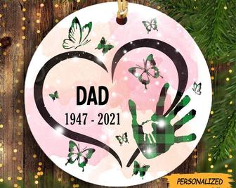 Personalized Memorial Butterfly Circle Ornament, Gift For Mom, Memorial Gift Dad, Remembrance Gift, Memorial Gift, Custom Memorial Ornament - Thegiftio UK