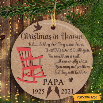 Personalized Memorial Christmas Ornament, Christmas In Heaven, Loss Of Mom, Loss Of Dad Ornament, Memorial In Heaven, Remembrance Gift - Thegiftio