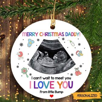 Personalized Merry Christmas Daddy to be I Love You Ornament with Ultrasound, New Dad Gift, First Time Dad Gift, Expecting Dad Gift - Thegiftio UK