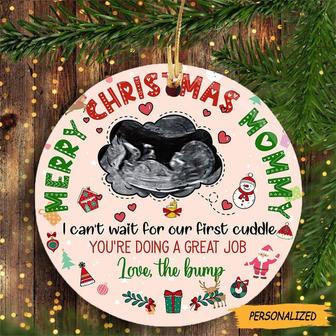 Personalized Gift For Mom to be From The Bump Sonogram Photo Ornament, New Mom Gift, Bump's First Christmas, Expecting Mom Gift - Thegiftio