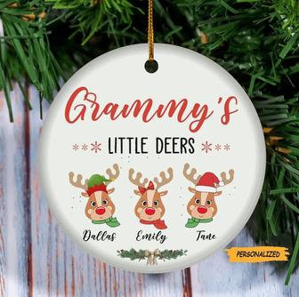 Personalized Nana’s Little Deers Christmas Ornament, Custom Grandma Ornament, Christmas Tree Decor, Grandma, Nana, Grandchildren Ornament - Thegiftio UK