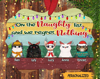 Personalized On The Naughty List And We Regret Nothing Ornament, Custom Christmas Gift For Cat Lovers, Cat Lovers Gift, Custom Cat Ornament - Thegiftio