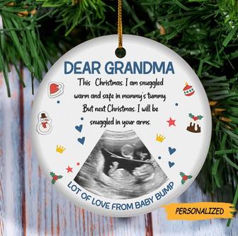 Personalized Next Christmas I Will Be Snuggled In Your Arms Ornament, Sonogram Photo Gift for Grandma to be, New Grandma Gift - Thegiftio UK