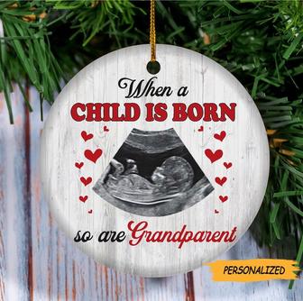 Personalized When A Child Is Born So Are Grandparent Ornament, Ultrasound Photo Gift for Grandparent to be, New Grandparent Gift - Thegiftio UK