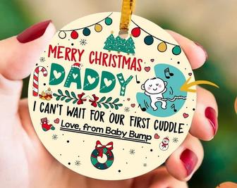 Pesonalized Future Daddy Merry Christmas Ornament, Dad To Be, Gift For Expecting Dad, First Christmas, New Dad Gift, Pregnancy Announcement - Thegiftio UK