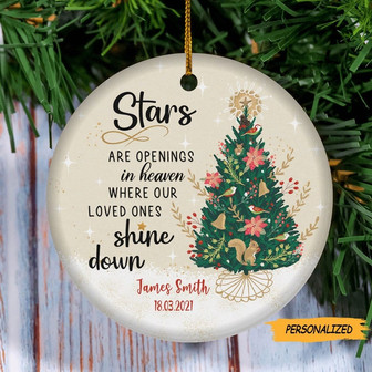Stars Are Openings In Heaven Where Our Loved Ones Shine Down, Personalized Memorial Christmas Ornament, Memorial Gift, Remembrance Gift - Thegiftio UK