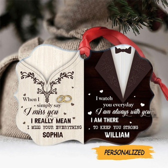 When I Simply Say I Miss You Personalized Medallion Ornament, Memories In Heaven, Custom Memorial Ornament, Remembrance Gift - Thegiftio UK