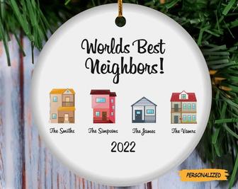 Worlds Best Neighbors, Personalized Gift For Neighbors Ornament, Christmas Gift For Neighbor, Best Friends Gift, Neighbors Holiday Gift - Thegiftio UK