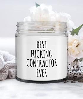 Funny Contractor Gift Best Fucking Contractor Ever Candle Vanilla Scented 9 oz. - Thegiftio UK