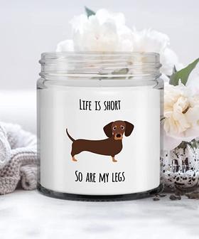 Cute Dachshund Gift Wiener Dog Candle Vanilla Scented Soy Wax Blend 9 oz. with Lid - Thegiftio UK