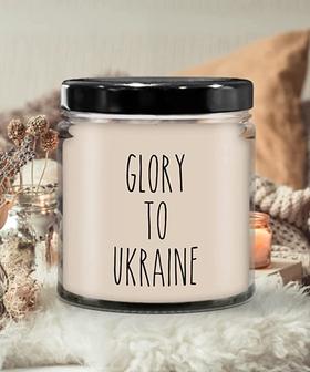 Glory to Ukraine I Stand with Ukraine Pray for Ukraine 9oz Vanilla Scented Soy Wax Blend Candle Gift - Thegiftio UK