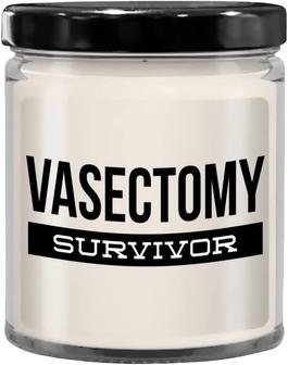 Vasectomy Gift, Vasectomy Gifts, Vasectomy Humor, I Survived Vasectomy, Vasectomy Survivor 9 oz Vanilla Scented Soy Candle - Thegiftio UK