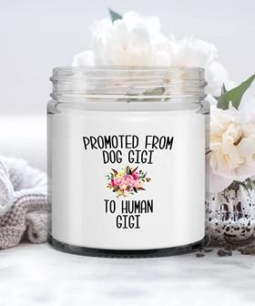 Promoted from Dog Gigi to Human Gigi Candle Vanilla Scented Soy Wax Blend 9 oz. with Lid - Thegiftio UK