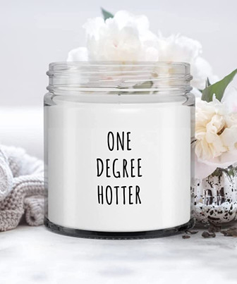 Graduation Candle One Degree Hotter Candle Vanilla Scented Soy Wax Blend 9 oz. with Lid - Thegiftio UK