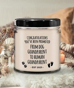 Dog Grandparent to Human Grandparent Est 2023 Candle 9oz Vanilla Scented Soy Wax Blend Candles Funny Gifts - Thegiftio UK