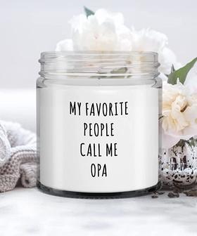 My Favorite People Call Me Opa Candle Vanilla Scented Soy Wax Blend 9 oz. with Lid - Thegiftio UK