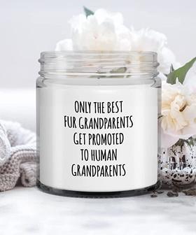 New Grandma Gift Only The Best Fur Grandparents Get Promoted to Human Grandparents Candle Vanilla Scented Soy Wax Blend 9 oz. with Lid - Thegiftio UK