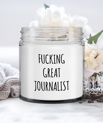 Fucking Great Journalist Candle Vanilla Scented Soy Wax Blend 9 oz. with Lid - Thegiftio UK