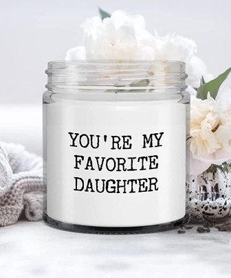 You're My Favorite Daughter Candle Vanilla Scented Soy Wax Blend 9 oz. with Lid - Thegiftio