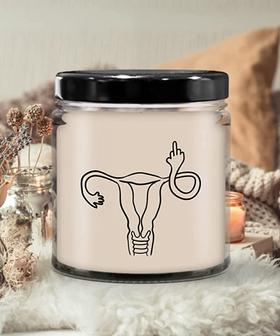 Angry Uterus Finger Flipping The Bird Reproductive Rights Social Justice Feminism Pro Choice Women's Rights Candle 9 oz Vanilla Scented Soy Wax Blend - Thegiftio UK