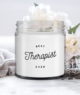 Best Therapist Ever Candle Vanilla Scented Soy Wax Blend 9 oz. with Lid - Thegiftio UK