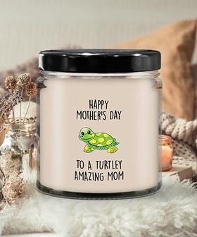 Happy Mother's Day to a Turtley Amazing Mom Candle 9 oz Vanilla Scented Soy Wax Blend Candles Funny Gift - Thegiftio UK