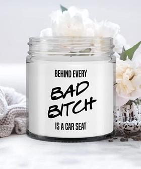 First Time Mom Gift Expecting Mom Gift Pregnant Mom Gift Behind Every Bad Bitch is a Car Seat 9 oz. Vanilla Scented Candle - Thegiftio UK