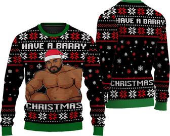 Barry Wood Christmas Sweater, Christmas 3D Shirt, Barry Wood Gift, Barry Wood Ugly Christmas Men Long Sleeves, Barry Wood Black - Thegiftio