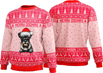 Dog Lover Xmas Sweater, Custom Merry Dogmas Sweater, Funny Dog Christmas Sweater, Personalized Xmas Party Gift Black - Thegiftio UK