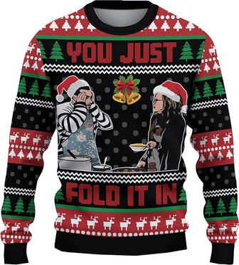 You Ju.st Fo.ld It in Ugly Sweater, Ugly Sweater 2022, for Best Friends Sweater, Christmas Sweater, You Ju.st Fo.ld Gift Black - Thegiftio UK