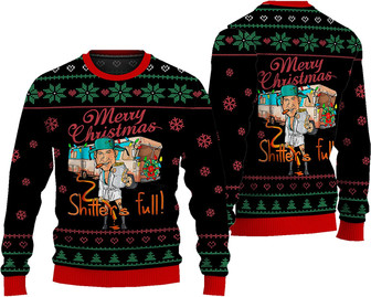 Merry Christmas was Full Ugly Sweater, Christmas Sweater, was Full Christmas Sweater, Sweatshirt 3D for Men, Ugly Sweater Black - Thegiftio UK