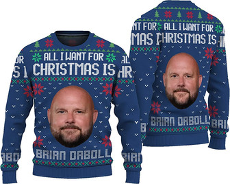 All I Want for Christmas is Brian Daboll Ugly Sweater Shirt, Brian Daboll Big Head Christmas Sweater, Ugly Sweater 2022 Royal - Thegiftio UK
