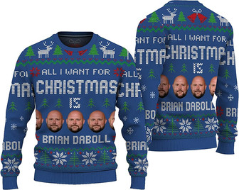 All I Want for Christmas is Brian Daboll Ugly Sweater Shirt, Brian Daboll Face Unisex Shirt, Brian Daball Sweater Black - Thegiftio UK