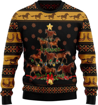 Animal Pine Tree Christmas Sweaters for Women - Mens Sweater Winter Holiday Crew Neck Shirt07 - Thegiftio