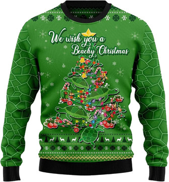 Animal Pine Tree Christmas Sweaters for Women - Mens Sweater Winter Holiday Crew Neck Shirt07 Turtle16 - Thegiftio