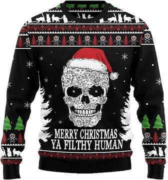Animal Santas Christmas Sweaters for Women - Mens Sweater Winter Holiday Crew Neck Shirt08 - Thegiftio