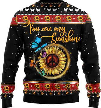 Beautiful Butterfly Christmas Sweaters for Women - Mens Sweater Winter Holiday Crew Neck Shirt19 Sunshine - Thegiftio UK