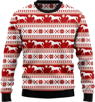 Beautiful Horse Racing Christmas Sweaters for Women - Mens Sweater Winter Holiday Crew Neck Shirt13 Horse03 - Thegiftio UK