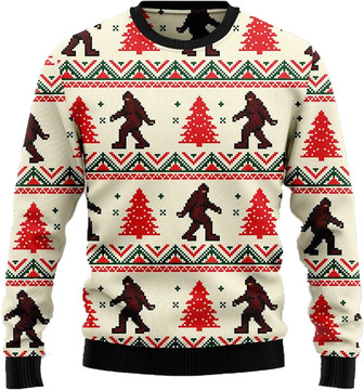 Bulldog Christmas Sweaters for Women - Mens Sweater Winter Holiday Crew Neck Shirt03 Bigfoot03 - Thegiftio UK