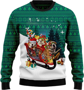 Bulldog Christmas Sweaters for Women - Mens Sweater Winter Holiday Crew Neck Shirt03 Bulldog07 - Thegiftio UK
