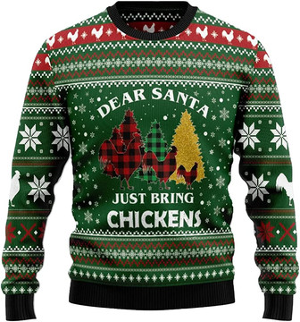 Funny Chicken Xmas Christmas Sweaters for Women - Mens Sweater Winter Holiday Crew Neck Shirt44 Chicken04 - Thegiftio UK