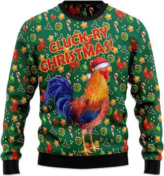 Funny Chicken Xmas Christmas Sweaters for Women - Mens Sweater Winter Holiday Crew Neck Shirt44 Chicken05 - Thegiftio UK