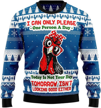 Funny Chicken Xmas Christmas Sweaters for Women - Mens Sweater Winter Holiday Crew Neck Shirt44 Chicken07 - Thegiftio UK