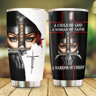 A Child of God Woman of Faith Warrior of Chirst Jesus Tumbler-Christian Gifts For Women Mom, Christmas Gifts, Birthday gifts for Women Wife Mom Mother Mama, 20oz Stainless Steel Tumbler Cup with Lid - Thegiftio UK