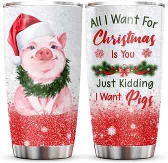 Christmas Gifts For Women, Baby Pink Pig Glitter Tumbler With Lid, Birthday Gifts For Girl Her Mom Daughter Sister Friends Family, All I Want For Christmas 20oz Travel Coffee Mug, Xmas Holiday Gifts - Thegiftio UK