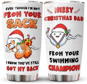 Christmas Gifts for Dad - Merry Christmas Dad Tumbler Cup - Funny Quotes for Dad Coffee Mug - Xmas Holiday Gift for Stepdad Bonus Dad from Son Daughter - Thegiftio UK