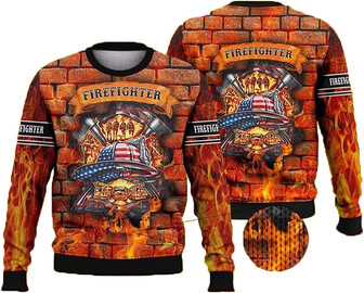 Cool Firefighter Christmas Sweaters for Women - Mens Sweater Winter Holiday Crew Neck Shirt22 - Thegiftio UK