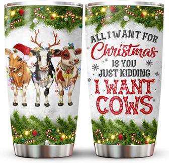 Cow Christmas Gifts for Women - Funny Cows Print Tumbler Cup - Cute Heifer Xmas Coffee Mug - Birthday Christmas Gift Idea for Cow Lover - Farm Gifts for Women - Thegiftio UK
