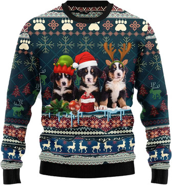 Cute Dog Lovers Christmas Sweaters for Women - Mens Sweater Winter Holiday Crew Neck Shirt14 Bernese07 - Thegiftio UK