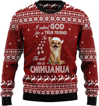Cute Dog Lovers Christmas Sweaters for Women - Mens Sweater Winter Holiday Crew Neck Shirt14 Chihuahua05 - Thegiftio UK